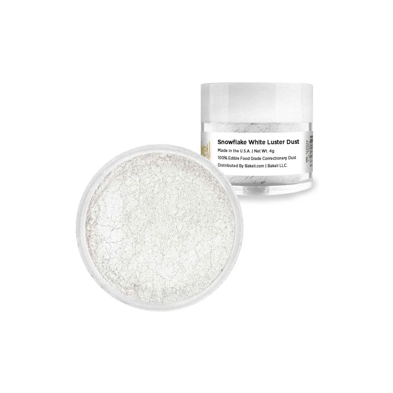 4 Gram Snowflake White Edible Luster Dust Kosher Certified for Cake and Cookie Decorating